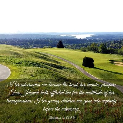 Picture 03 - Lamentations 1:5 ASV - Her adversaries are become the head, her enemies - Bible Verse Picture