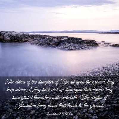 Picture 03 - Lamentations 2:10 ASV - The elders of the daughter of Zion sit upon the - Bible Verse Picture