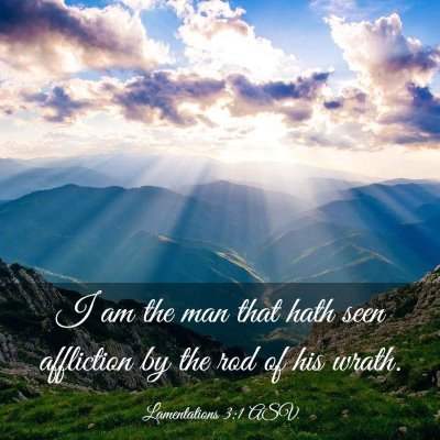 Picture 03 - Lamentations 3:1 ASV - I am the man that hath seen affliction by the rod - Bible Verse Picture