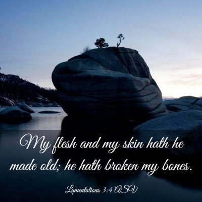 Picture 03 - Lamentations 3:4 ASV - My flesh and my skin hath he made old; he hath - Bible Verse Picture