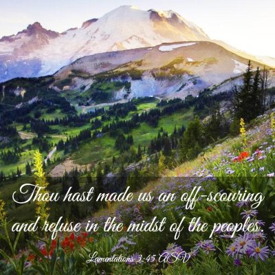 Picture 03 - Lamentations 3:45 ASV - Thou hast made us an off-scouring and refuse in - Bible Verse Picture