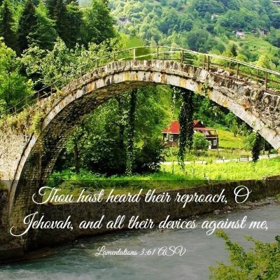 Picture 03 - Lamentations 3:61 ASV - Thou hast heard their reproach, O Jehovah, and - Bible Verse Picture