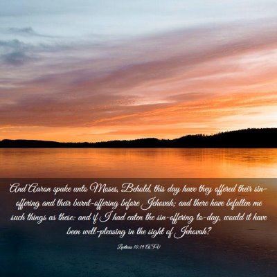 Picture 03 - Leviticus 10:19 ASV - And Aaron spake unto Moses, Behold, this day have - Bible Verse Picture