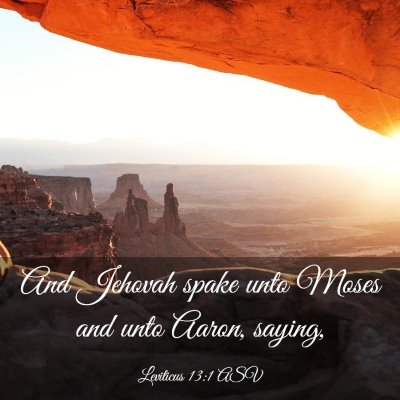Picture 03 - Leviticus 13:1 ASV - And Jehovah spake unto Moses and unto Aaron, - Bible Verse Picture