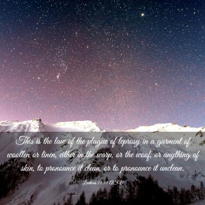 Picture 03 - Leviticus 13:59 ASV - This is the law of the plague of leprosy in a - Bible Verse Picture