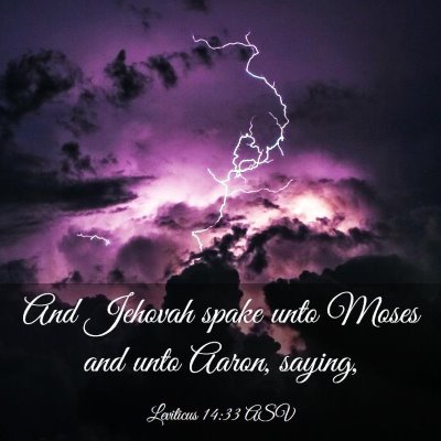 Picture 03 - Leviticus 14:33 ASV - And Jehovah spake unto Moses and unto Aaron, - Bible Verse Picture