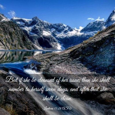 Picture 03 - Leviticus 15:28 ASV - But if she be cleansed of her issue, then she - Bible Verse Picture