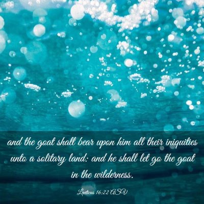 Picture 03 - Leviticus 16:22 ASV - and the goat shall bear upon him all their - Bible Verse Picture