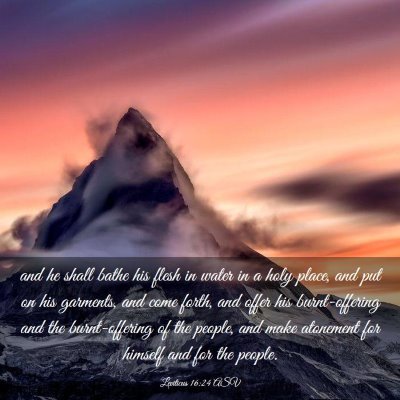 Picture 03 - Leviticus 16:24 ASV - and he shall bathe his flesh in water in a holy - Bible Verse Picture