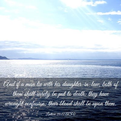 Picture 03 - Leviticus 20:12 ASV - And if a man lie with his daughter-in-law, both - Bible Verse Picture