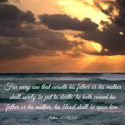 Picture 03 - Leviticus 20:9 ASV - For every one that curseth his father or his - Bible Verse Picture
