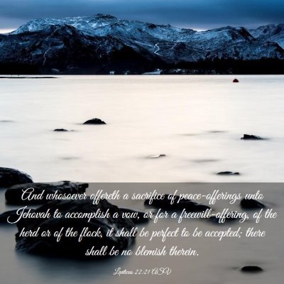 Picture 03 - Leviticus 22:21 ASV - And whosoever offereth a sacrifice of - Bible Verse Picture