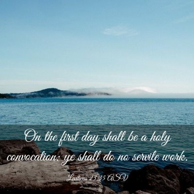 Picture 03 - Leviticus 23:35 ASV - On the first day shall be a holy convocation: ye - Bible Verse Picture