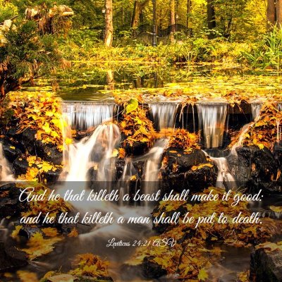 Picture 03 - Leviticus 24:21 ASV - And he that killeth a beast shall make it good: - Bible Verse Picture