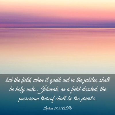 Picture 03 - Leviticus 27:21 ASV - but the field, when it goeth out in the jubilee, - Bible Verse Picture