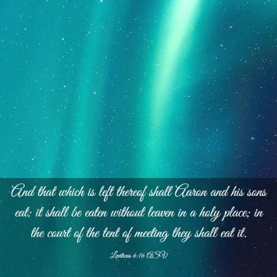 Picture 03 - Leviticus 6:16 ASV - And that which is left thereof shall Aaron and - Bible Verse Picture