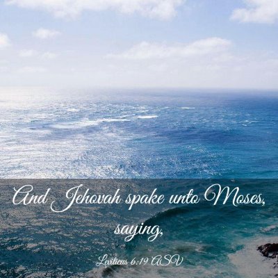 Picture 03 - Leviticus 6:19 ASV - And Jehovah spake unto Moses, - Bible Verse Picture