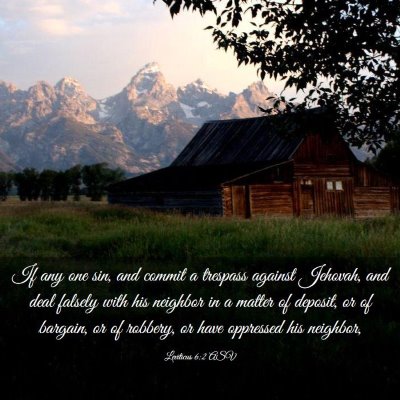 Picture 03 - Leviticus 6:2 ASV - If any one sin, and commit a trespass against - Bible Verse Picture
