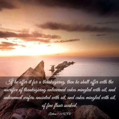 Picture 03 - Leviticus 7:12 ASV - If he offer it for a thanksgiving, then he shall - Bible Verse Picture