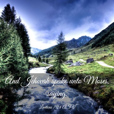 Picture 03 - Leviticus 7:28 ASV - And Jehovah spake unto Moses, - Bible Verse Picture