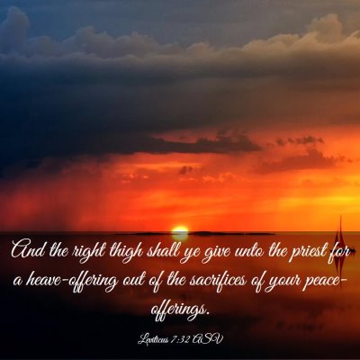 Picture 03 - Leviticus 7:32 ASV - And the right thigh shall ye give unto the priest - Bible Verse Picture