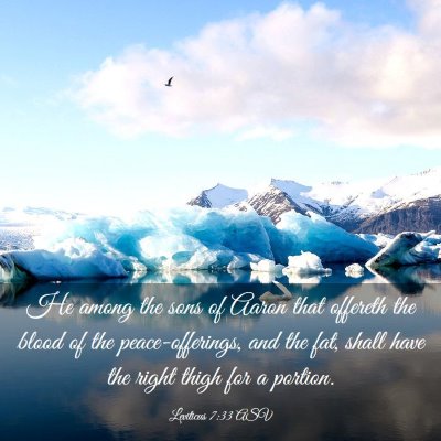 Picture 03 - Leviticus 7:33 ASV - He among the sons of Aaron that offereth the - Bible Verse Picture