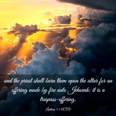 Picture 03 - Leviticus 7:5 ASV - and the priest shall burn them upon the altar for - Bible Verse Picture