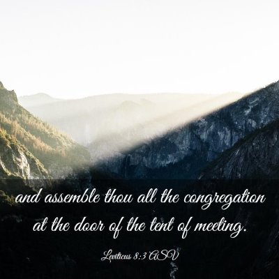 Picture 03 - Leviticus 8:3 ASV - and assemble thou all the congregation at the - Bible Verse Picture