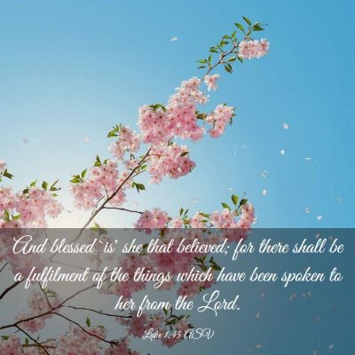 Picture 03 - Luke 1:45 ASV - And blessed `is' she that believed; for there - Bible Verse Picture