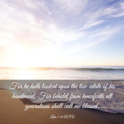 Picture 03 - Luke 1:48 ASV - For he hath looked upon the low estate of his - Bible Verse Picture