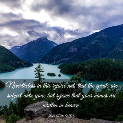 Picture 03 - Luke 10:20 ASV - Nevertheless in this rejoice not, that the - Bible Verse Picture