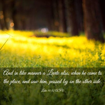Picture 03 - Luke 10:32 ASV - And in like manner a Levite also, when he came to - Bible Verse Picture