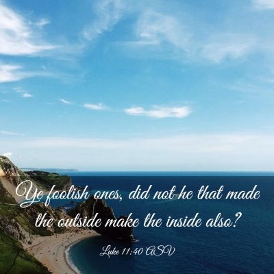 Picture 03 - Luke 11:40 ASV - Ye foolish ones, did not he that made the outside - Bible Verse Picture