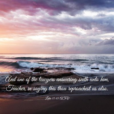 Picture 03 - Luke 11:45 ASV - And one of the lawyers answering saith unto him, - Bible Verse Picture