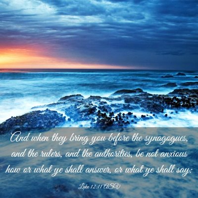 Picture 03 - Luke 12:11 ASV - And when they bring you before the synagogues, - Bible Verse Picture
