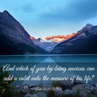 Picture 03 - Luke 12:25 ASV - And which of you by being anxious can add a cubit - Bible Verse Picture