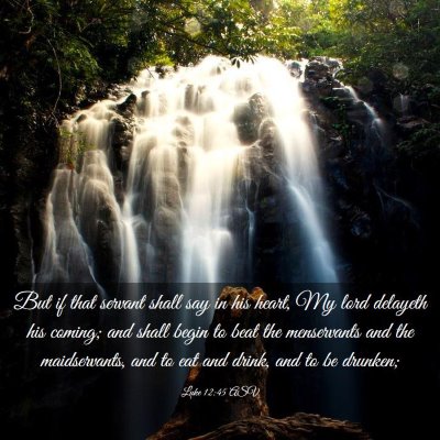 Picture 03 - Luke 12:45 ASV - But if that servant shall say in his heart, My - Bible Verse Picture