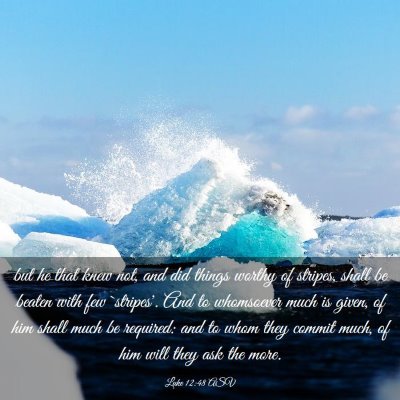 Picture 03 - Luke 12:48 ASV - but he that knew not, and did things worthy of - Bible Verse Picture