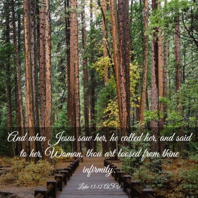 Picture 03 - Luke 13:12 ASV - And when Jesus saw her, he called her, and said - Bible Verse Picture