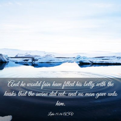 Picture 03 - Luke 15:16 ASV - And he would fain have filled his belly with the - Bible Verse Picture