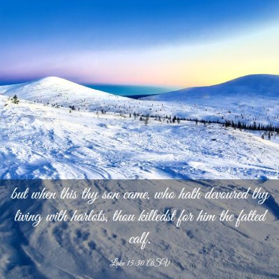 Picture 03 - Luke 15:30 ASV - but when this thy son came, who hath devoured thy - Bible Verse Picture