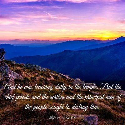 Picture 03 - Luke 19:47 ASV - And he was teaching daily in the temple. But the - Bible Verse Picture