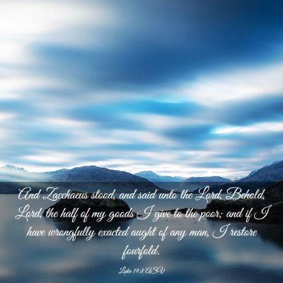 Picture 03 - Luke 19:8 ASV - And Zacchaeus stood, and said unto the Lord, - Bible Verse Picture