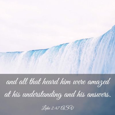 Picture 03 - Luke 2:47 ASV - and all that heard him were amazed at his - Bible Verse Picture