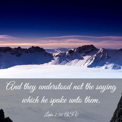 Picture 03 - Luke 2:50 ASV - And they understood not the saying which he spake - Bible Verse Picture