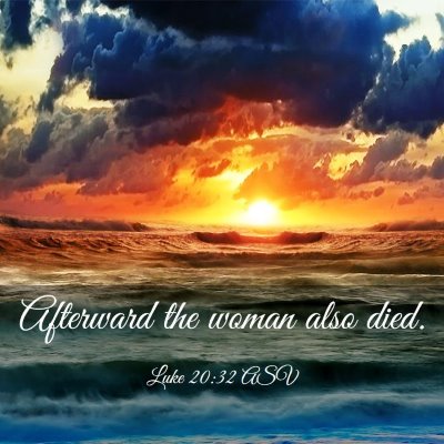 Picture 03 - Luke 20:32 ASV - Afterward the woman also - Bible Verse Picture