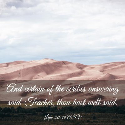 Picture 03 - Luke 20:39 ASV - And certain of the scribes answering said, - Bible Verse Picture