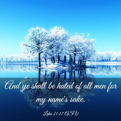 Picture 03 - Luke 21:17 ASV - And ye shall be hated of all men for my name's - Bible Verse Picture
