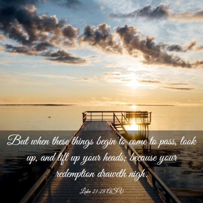 Picture 03 - Luke 21:28 ASV - But when these things begin to come to pass, look - Bible Verse Picture