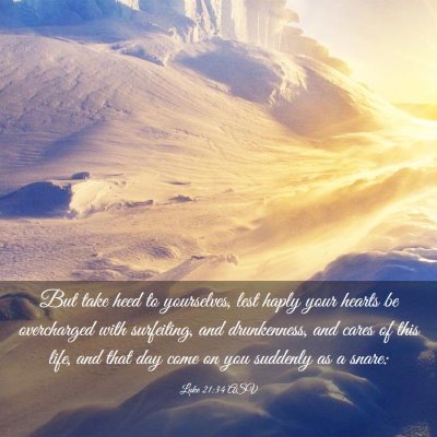 Picture 03 - Luke 21:34 ASV - But take heed to yourselves, lest haply your - Bible Verse Picture